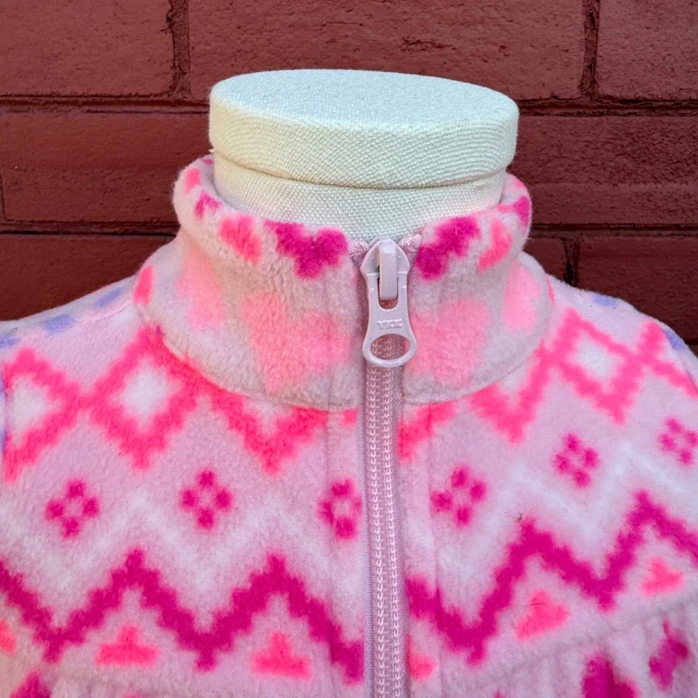 The Childrens Place Girls Pink Fleece Aztec Print 1/4 Zip Pullover 12 18 Months‎
